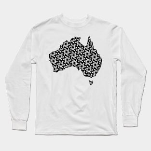 Australia Outline With Pattern - Australian aboriginal art Long Sleeve T-Shirt